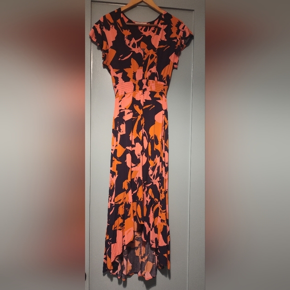 Anthropologie Abel The Label Women's Floral High Lo Dress | Short Sleeve | Small - Picture 1 of 5